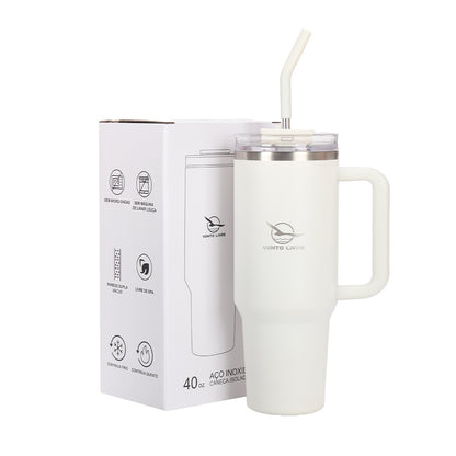 Copo Térmico Premium Vento Livre com Tampa Antivazamento e Canudo 1200ml
