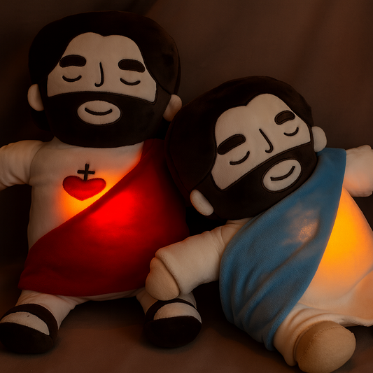 Jesus Companheiro do Sono - Pelúcia Musical Infantil com Luz Relaxante