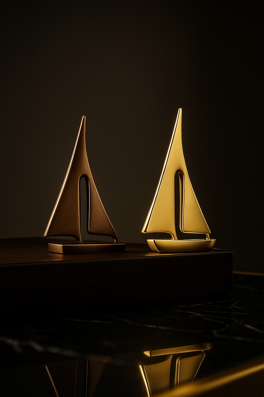 Escultura Decorativa Veleiro – Estilo Náutico Luxo em Resina