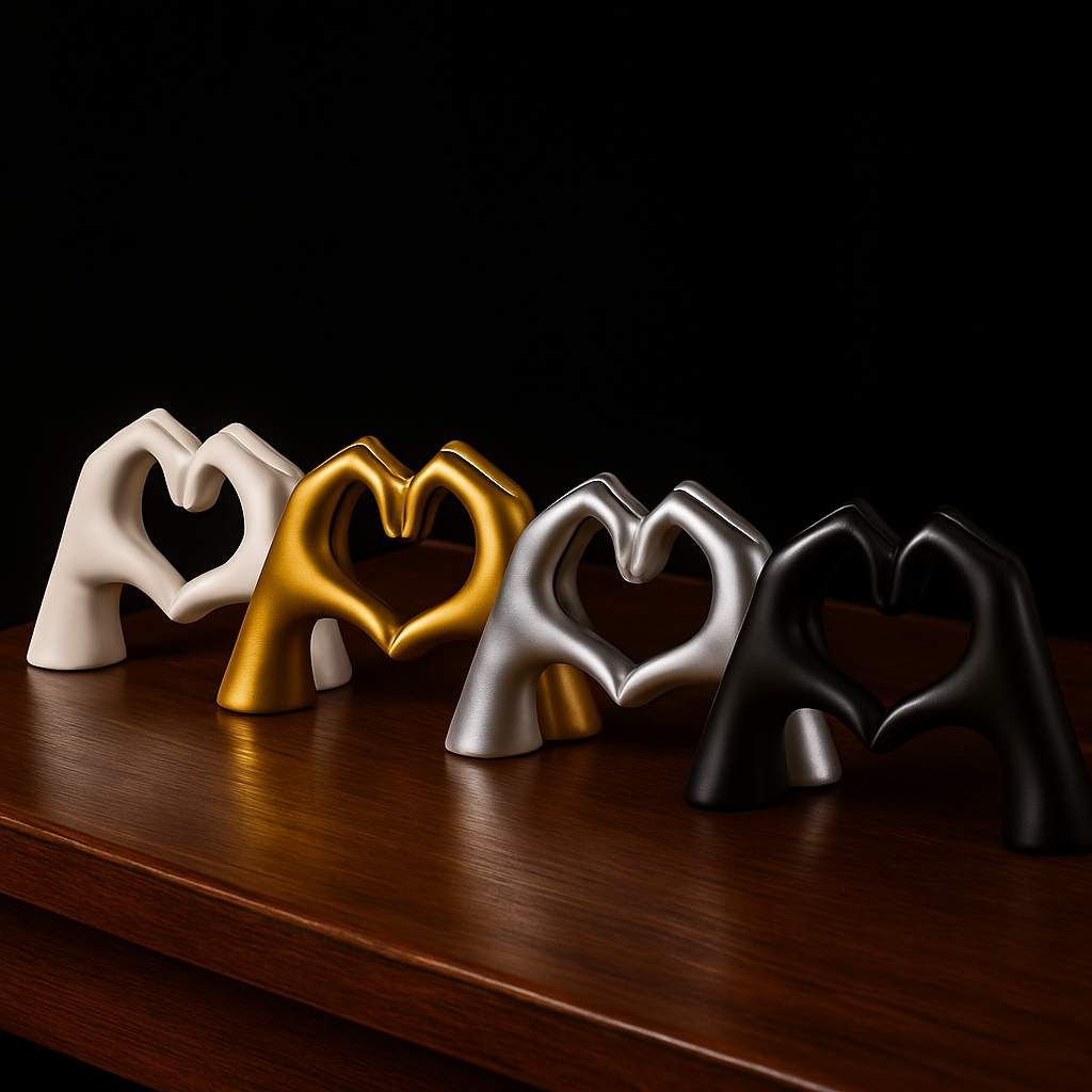 Escultura Decorativa Mãos do Amor – Símbolo de Afeto e Elegância