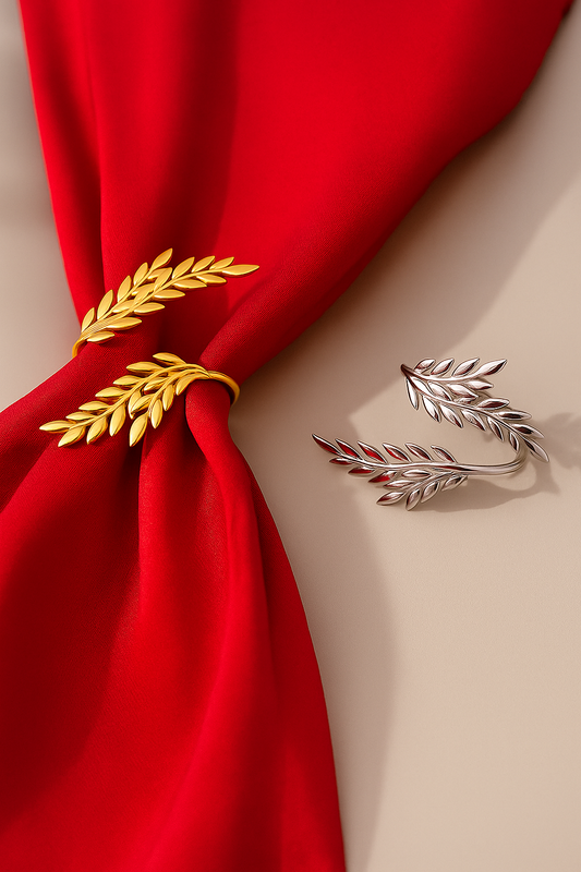 Anel de Guardanapo Folha Luxo