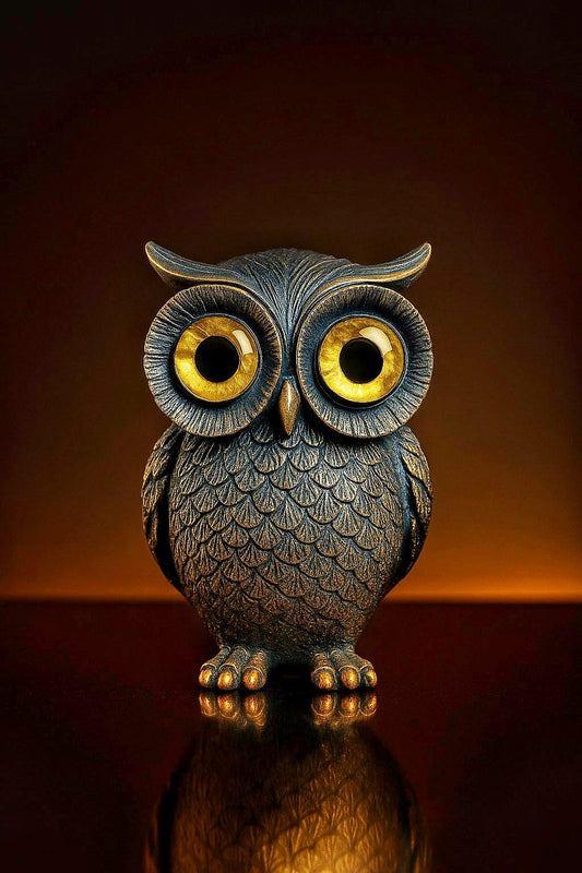 Coruja Decorativa Lumina – Elegância e Proteção em Cada Detalhe